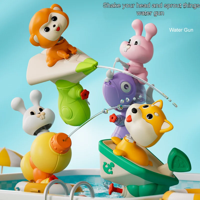 New Shake Head Cute Pet Cartoon Water Gun Spray Outdoor Summer Beach Swimming Pool Party Fighting Baby Toys Fun Water Fight Game