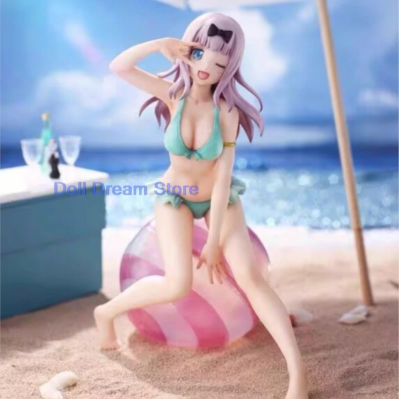 

2026 new arrival in stock 100% genuine Japanese original anime Fujiwara Chika swimsuit PVC action figure collectible model toys