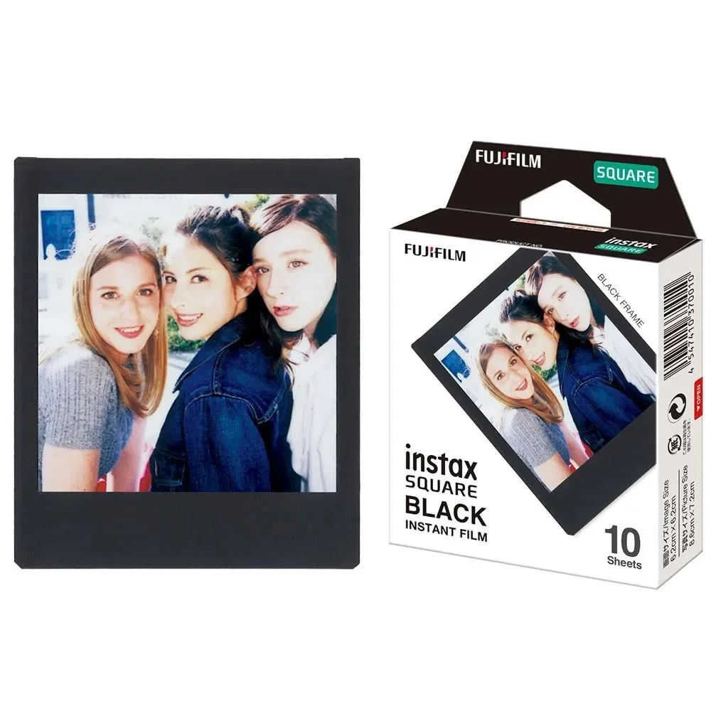 Fujifilm Instax فيلم مربع صغير ، ورق صور بحافة سوداء وبيضاء ، 10-50 ورقة لكاميرا Instax ، SQ10 ، SQ6 ، SQ20 ، طابعة Share