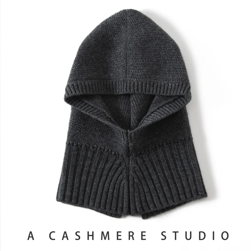 جديد الخريف والشتاء المرأة قبعة 100% الكشمير وشاح محبوك القبعات في الهواء الطلق الدافئة فتاة الموضة قبعة سيدة عالية الجودة الرقبة Sarf #3