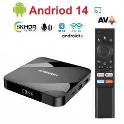 ATV Android 14 Smart TV Box 4 GB 64 GB AV1 S905W2 Quad Core Dual WIFI Sprachfernbedienung 2 GB 16 GB Media Player 8K 4K Set Top Box