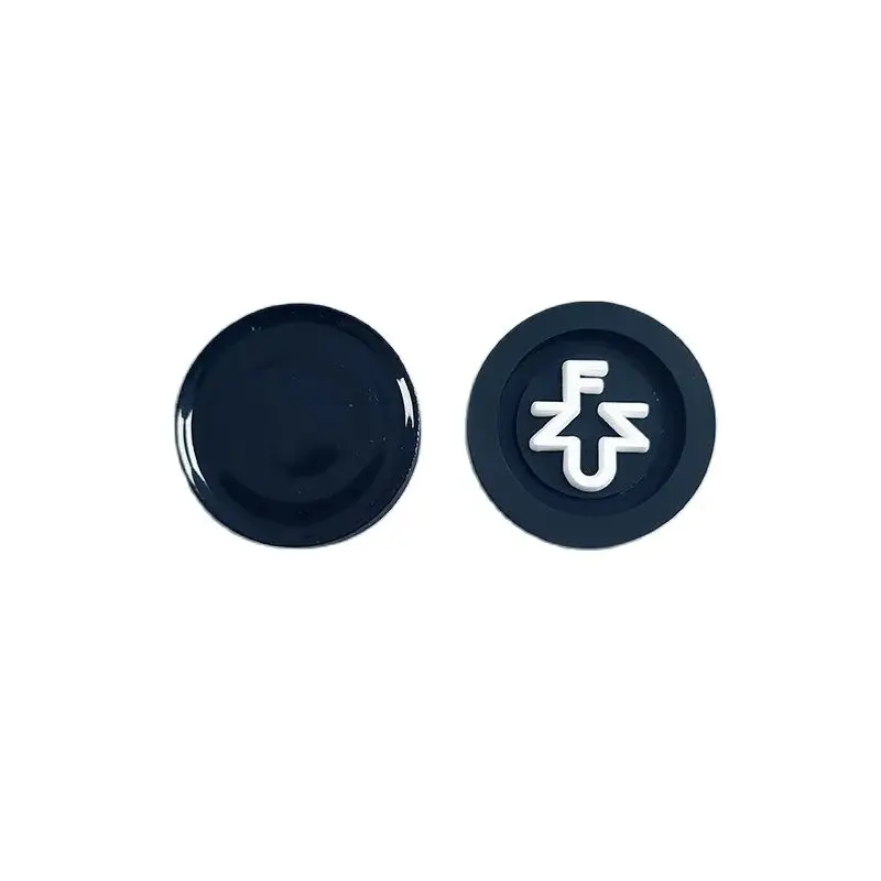 Custom round PVC Label with Embossed 3D LOGO Soft Rubber Label Black PVC Rubber tag on Garment Chest or Caps