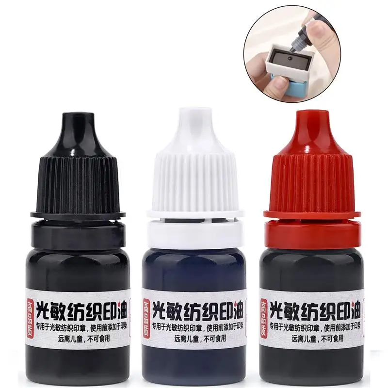 5/10ml Textile Stamp Oil Refill Special Fabric Waterproof Printing Ink For Sign Name In Children Students Clothes Wash No Fade