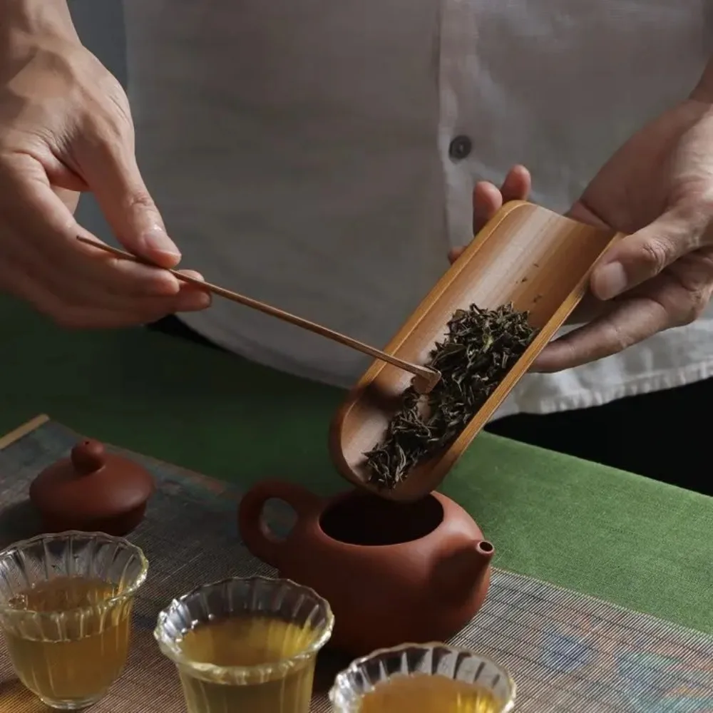 New Handmade Natural Bamboo Tea Scoop High Quality Chinese Style Kung Fu Tea Set Chahe Cha Ze Tea Needle Tea Ceremony