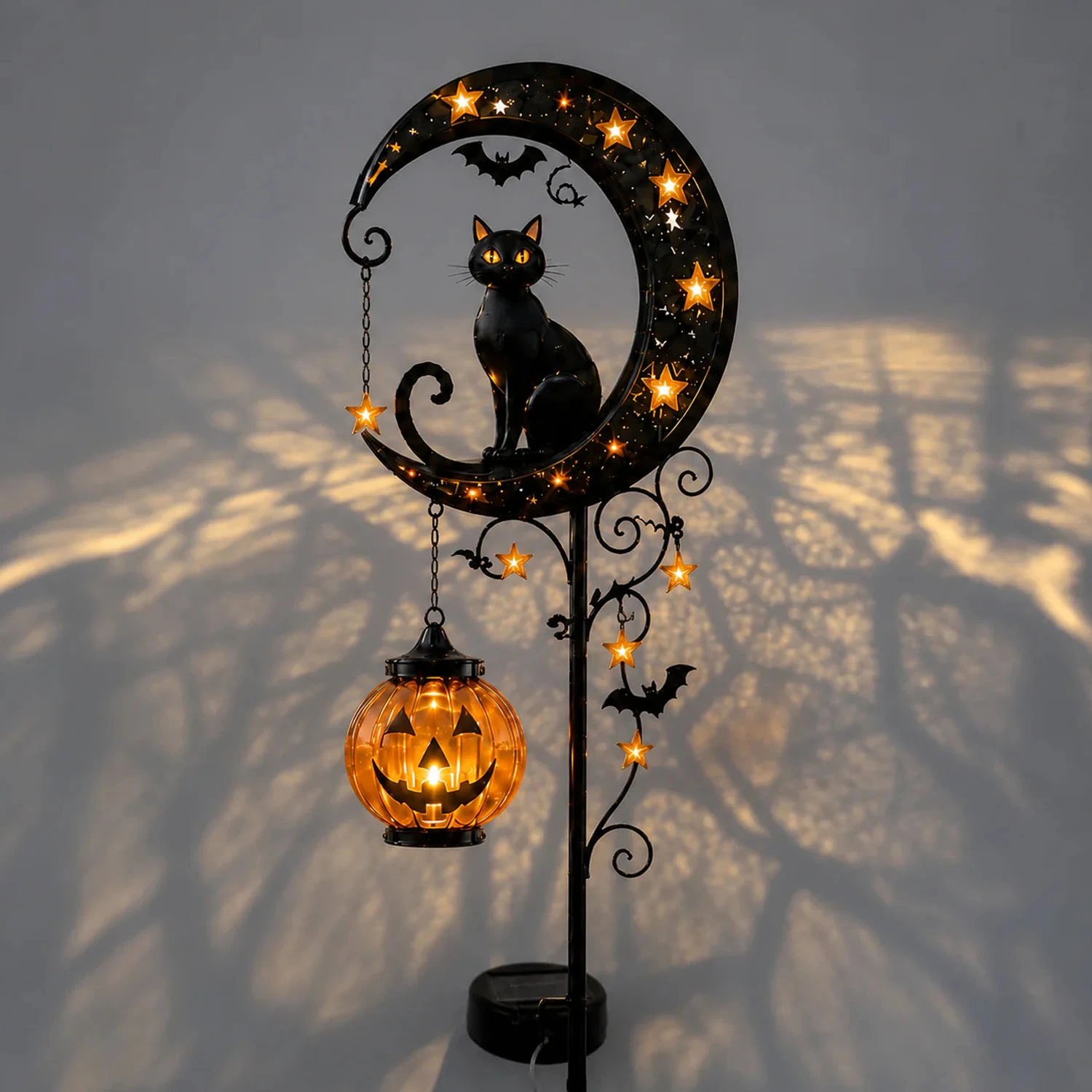 Solar Halloween Black Cat & Pu - Outdoor Lighting Halloween review and price