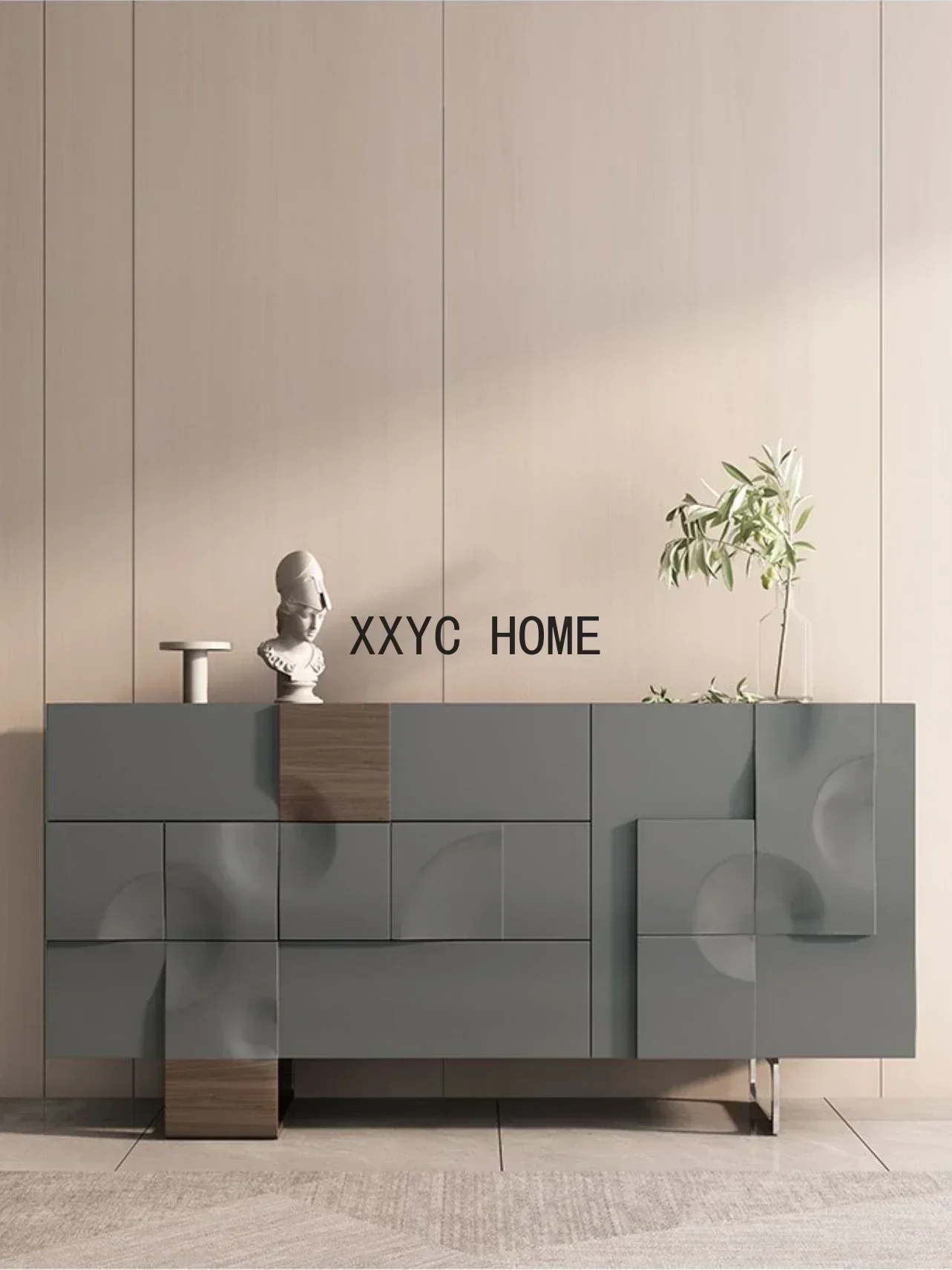 

Входной шкаф из массива дерева, современный минималистичный многофункциональный комод для чайного шкафчика