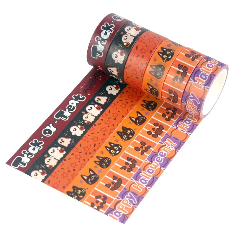 Imagem -02 - Halloween Tema Washi Tape Grupo Scrapbooking Faça Você Mesmo Jornal Papelaria Fitas de Mascaramento Deco Art Supplies Presente 11 Pcs por Conjunto