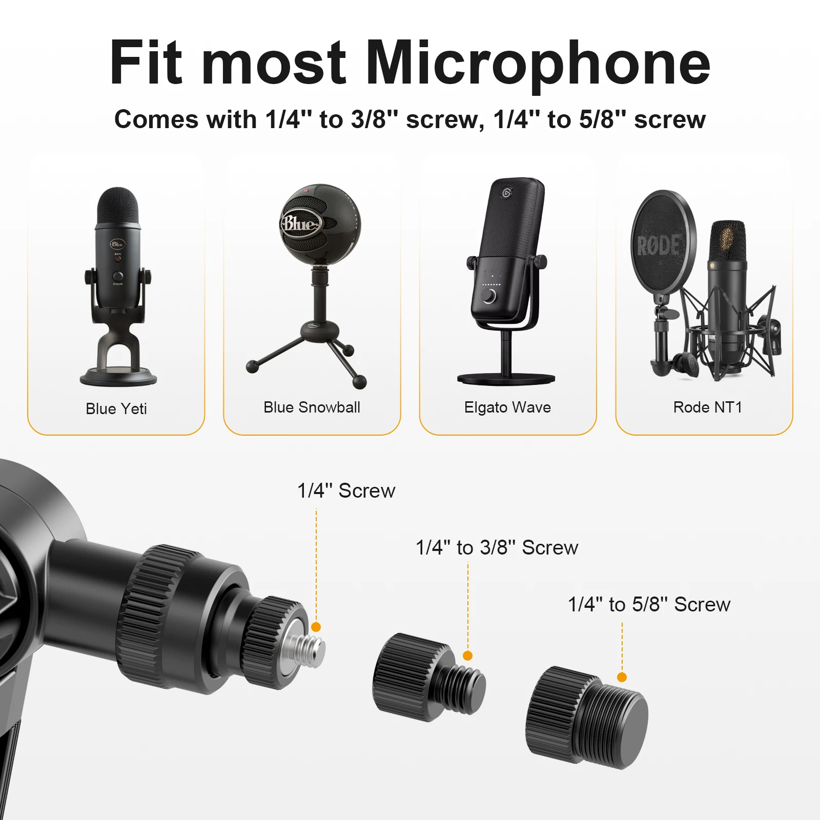 拡張可能な金属製ダンパーマイク,アームスタンド,電話カメラ詰め替え,デスクトップマイククリップ,三脚,Vijim-LS25