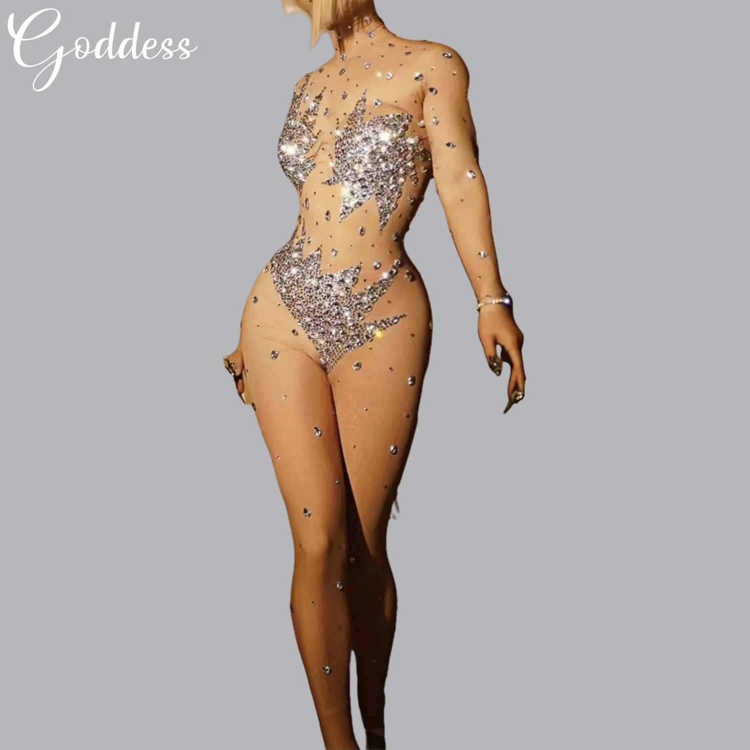 

Sparkly Rhinestones Dance Girl's Sexy Jumpsuit Nightclub Prom Birthday Party Singer Dancer Wear Performance Costume Stage Outfit