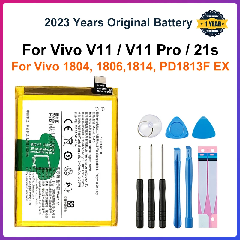 

New High Quality B-F0 3400mAh Battery For VIVO V11 / V11 Pro / X21s 1804, 1806, 1814 PD1813F_EX + Tools