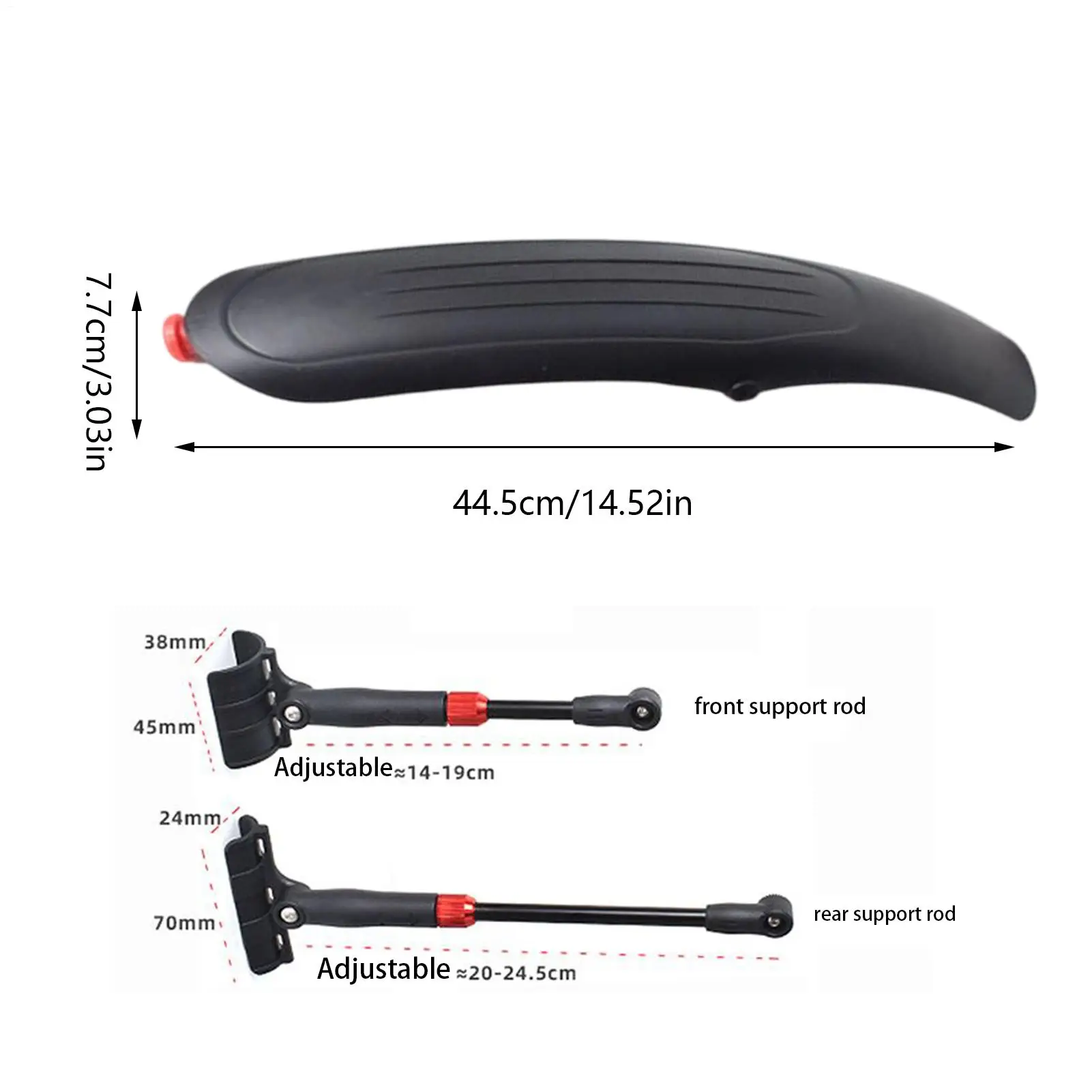 Cycling Fenders Adjustable Extension Rod Safe Accessories Bicycle Mudguard Kit For Road Commute Trail Riding Rainy Muddy Biking