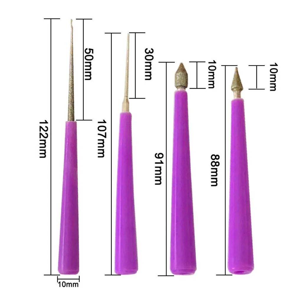 Diamond Needle File Beading Hole Enlarger Tools Glass Beads Jewelry Tools Beads Tipped Reaming File Reamer Hand Tools