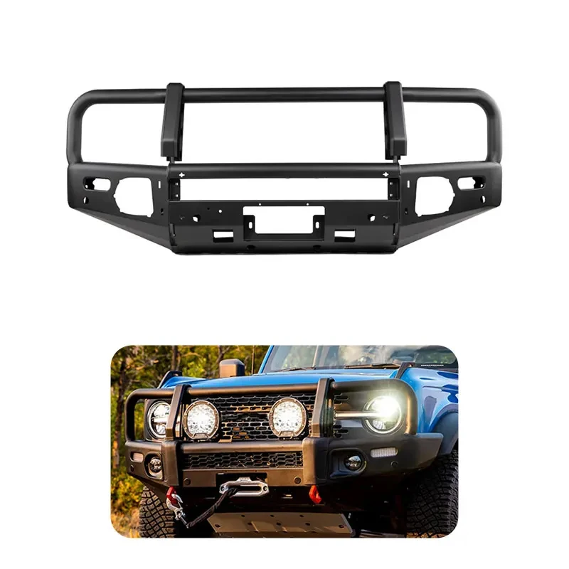 

Самый продаваемый стальной черный передний бампер-кенгурятник для внедорожников 4x4 с лебедкой и защитной дугой (комплект)