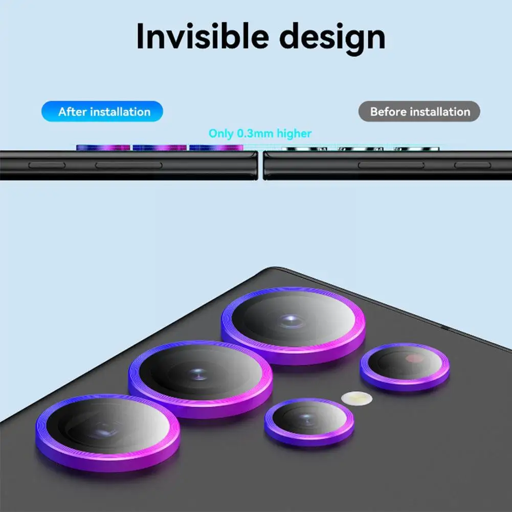 Cristal de lente Protector de cámara para Samsung S23 Ultra Metal Lens Glass para Samsung S23 S22 Ultra S23 Plus S23Ultra Lens Co Q4D7