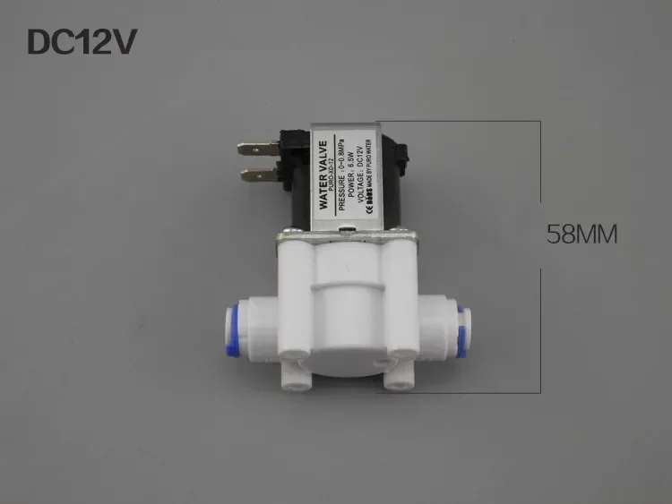 

Electric Plastic Solenoid Valve 12V Normal Close 1/4" 3/8" Hose Pipe Quick Conntection RO Water Reverse Osmosis System