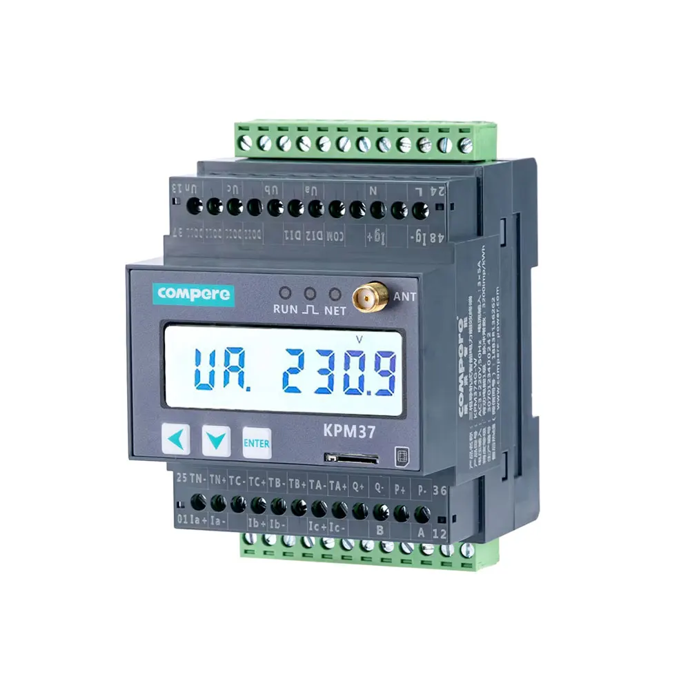 عداد DIN Rail الذكي مع توصيل 4G ومستشعر تيار لتحليل الطاقة 100A