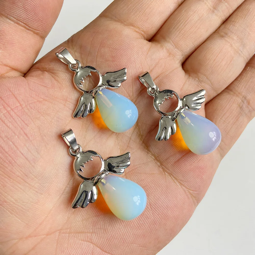 2Pcs High Quality Natural Opal Pendant Beads Irregular Opal Charms Pendants for Jewelry Making DIY Bracelet Necklaces Earrings