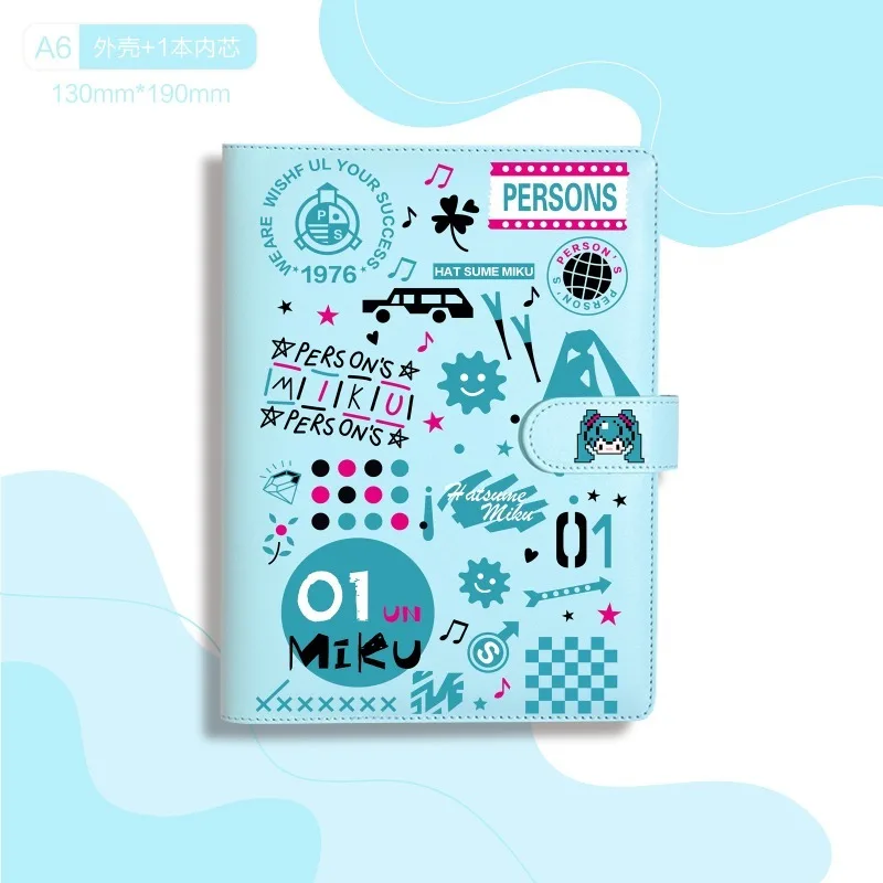 Anime Hatsune Miku Notebook Cartoon Hatsune Miku Student Loose Leaf Journal Cute Girl Hand Ledger Gift libro portatile all\'ingrosso