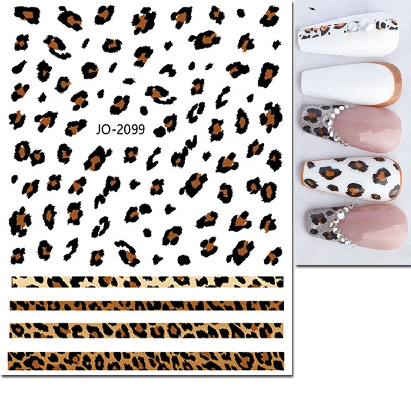 3d adesivos para nail art, sliders adesivos, rosa, azul, marrom, leopardos, pés, decoração para manicure