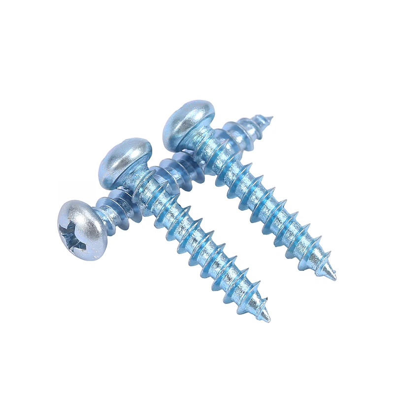 Blue Zinc Cross Pan Head Plus Hard Self Tapping Screw M3 M4 M5 M6 Phillips Round Head Wood Screw Length 6/8/10/12/14/16/18-60mm