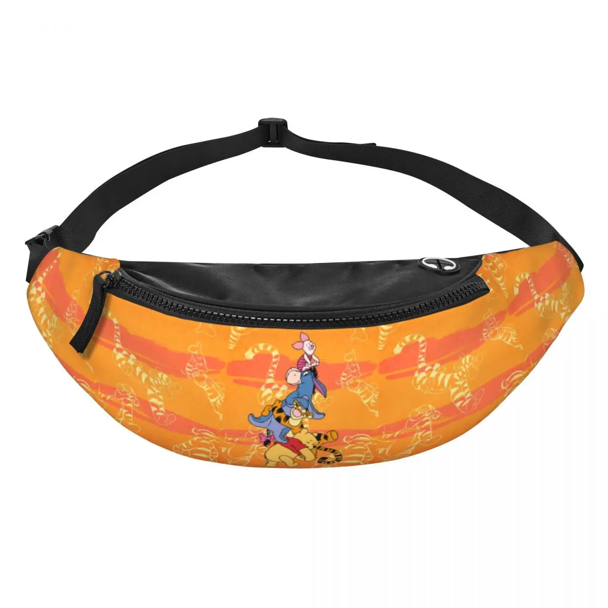 

Custom My Friends Cartoon T-Tigger Pooh Fanny Pack Men Women Crossbody Waist Bag for Running Phone Money Pouch