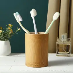 Bamboo Toothbrush Holder For Bathroom Toothbrush Cup With Drainage Quick Drying Bathroom Cup Toothpaste Holder Cup