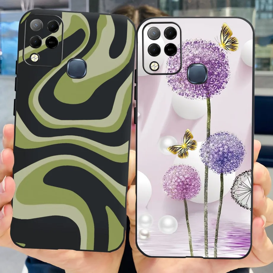 Black Silicone Cases For Infinix Hot 10S Case Infinix Hot 10 Lite 10i 10t Hot10 Back Cover Soft Slim Matte Shockproof Bumper Bag