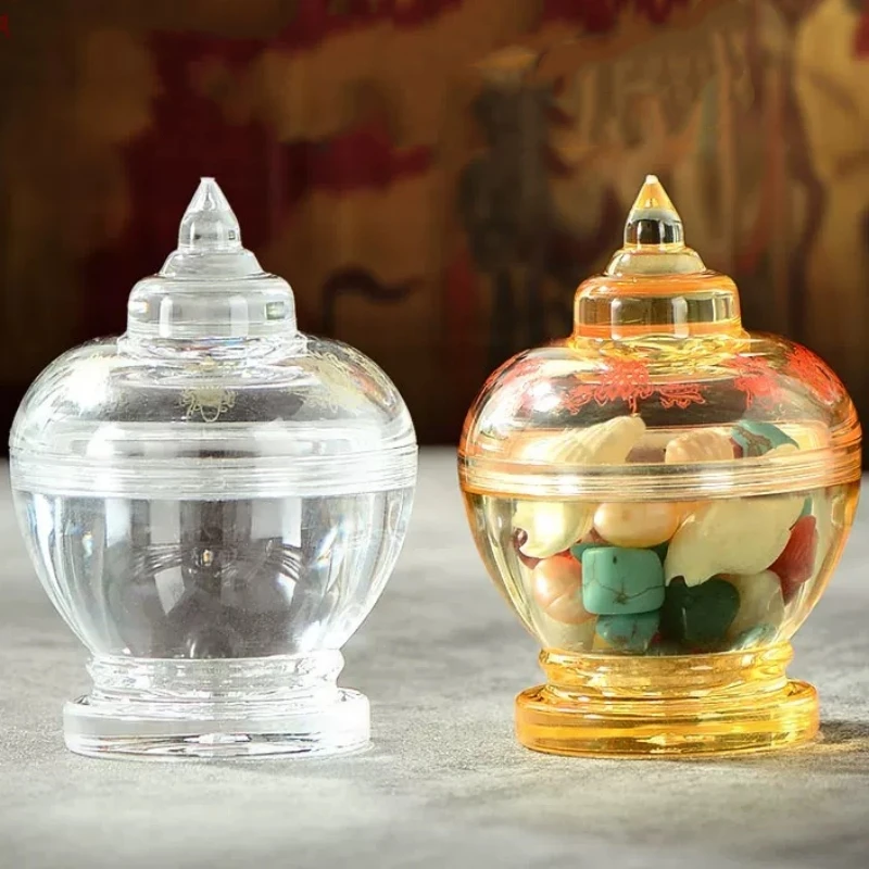 

Tibetan Mini Bodhi Pagoda,Transparent Acrylic Tantric Stupa,Gem Organizer Buddhist Religious Item Altasrs Desktop Decorative,6cm