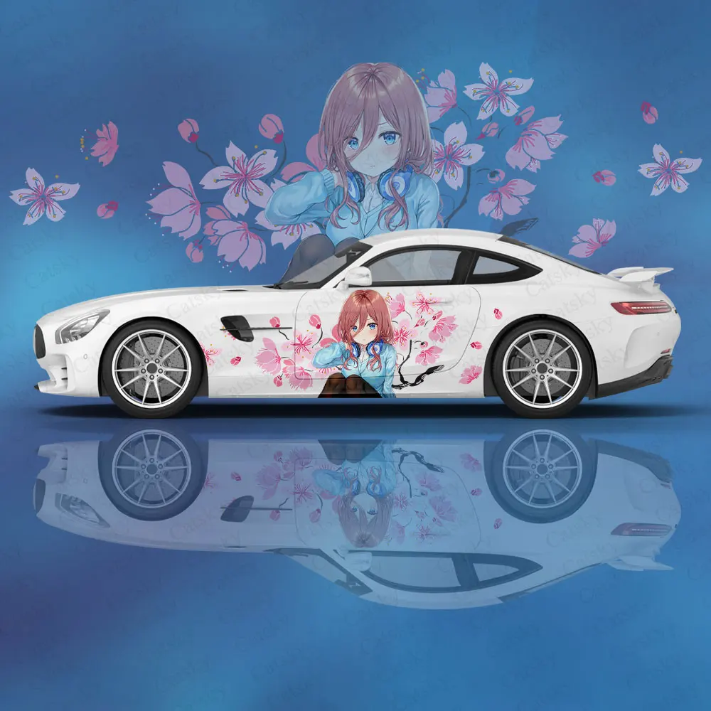 Nakano Miku Girl Car Wrap Protect Sticker Anime Itasha Car Decal Creative Sticker Car Appearance Modification Decorative Sticker