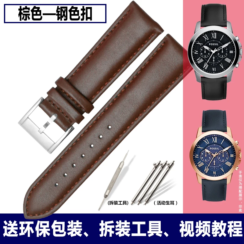 Hoge kwaliteit Quick release Horlogeband Voor FOSSIL FS5061 FS5237 ME3052 3054 Mannen 20 22 24mm Zwart Blauw Dermis koeienhuid Horlogeband