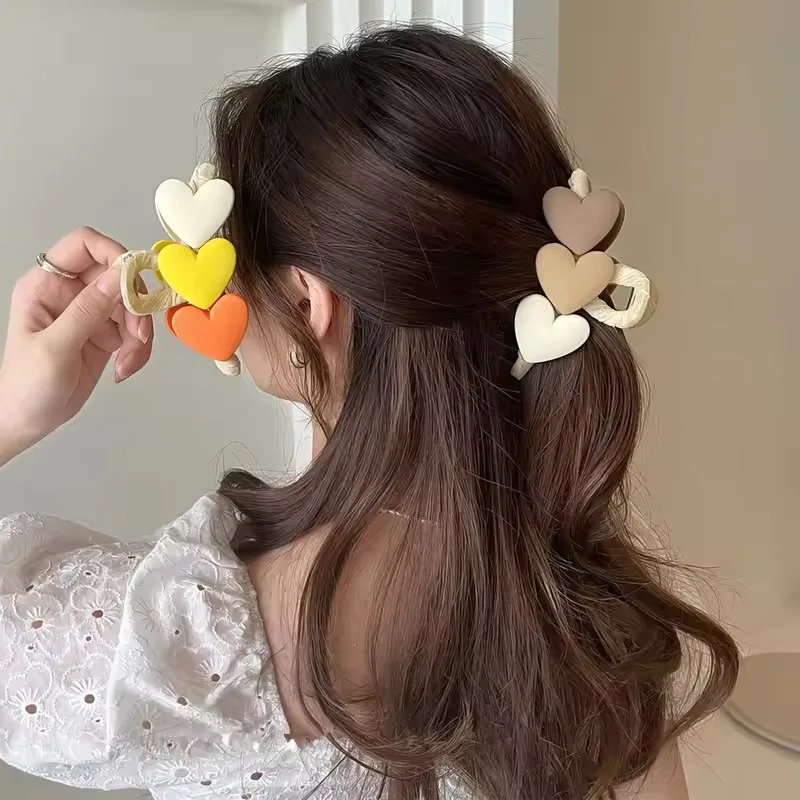 

Милые заколки-крабики в форме сердца из акрила с крупными жемчужинами для женщин и девушек, модные заколки для волос, аксессуар для ванны, женская модная заколка-барретт