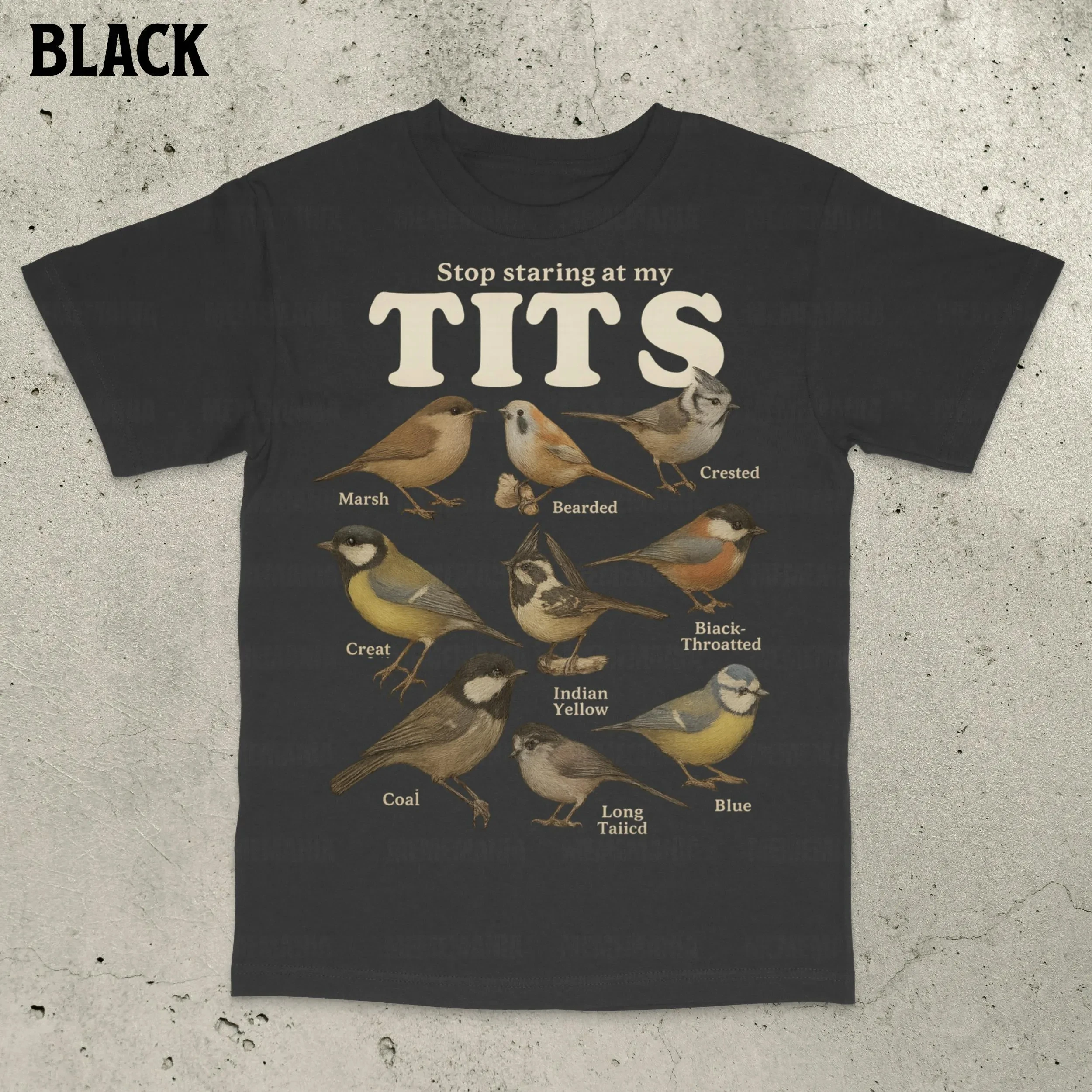 Stop Staring At My Tits Meme Bird Vintage Style Men and Women T-Shirt Offensive Inappropriate Funny Gag Gift Men Clothing