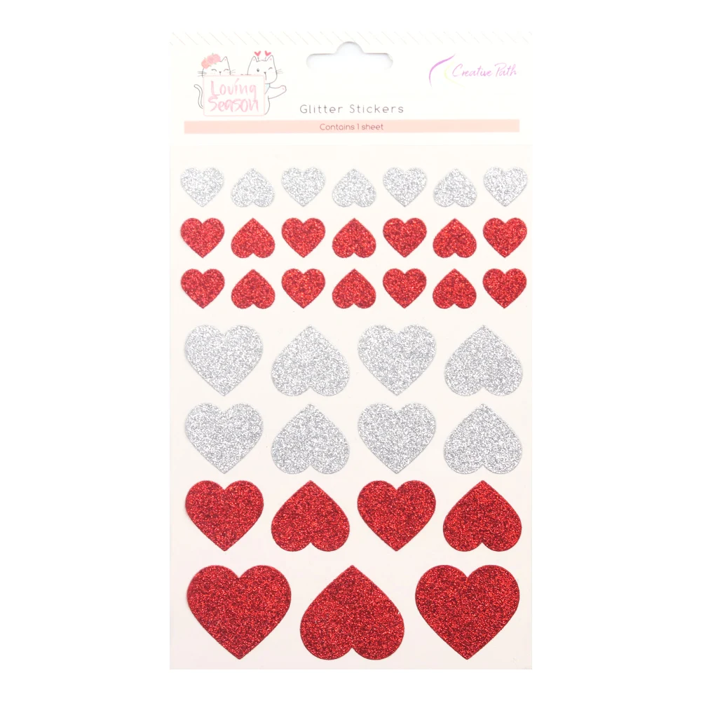 Creatieve Glitter Hart Deco Stickers Vintage Goud Zilver Rood Liefdeshart Stickers Voor Journaling Scrapbooking DIY Creatie