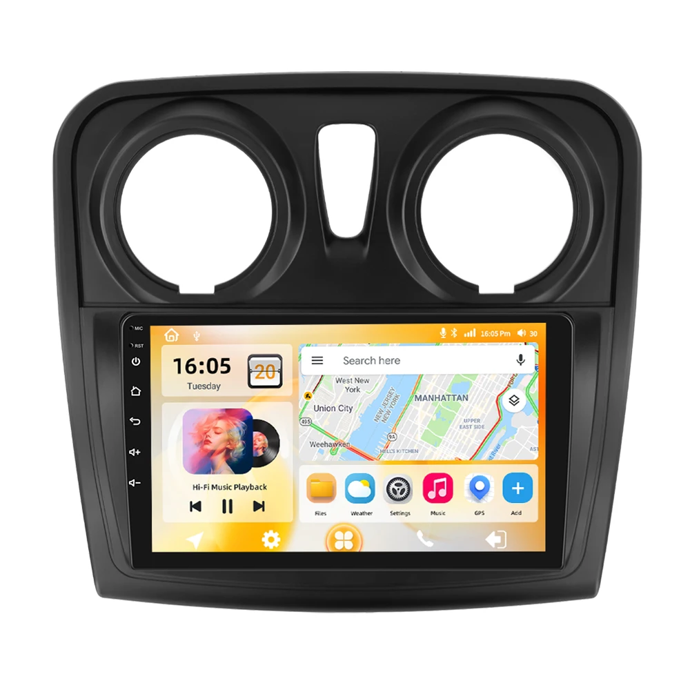 Podofo 8+128G 2din Android Autoradio Stereo für Renault SANDERO 2014-2017 Carplay Autoradio GPS-Navigation Android Auto WIFI DSP FM-Empfänger RDS