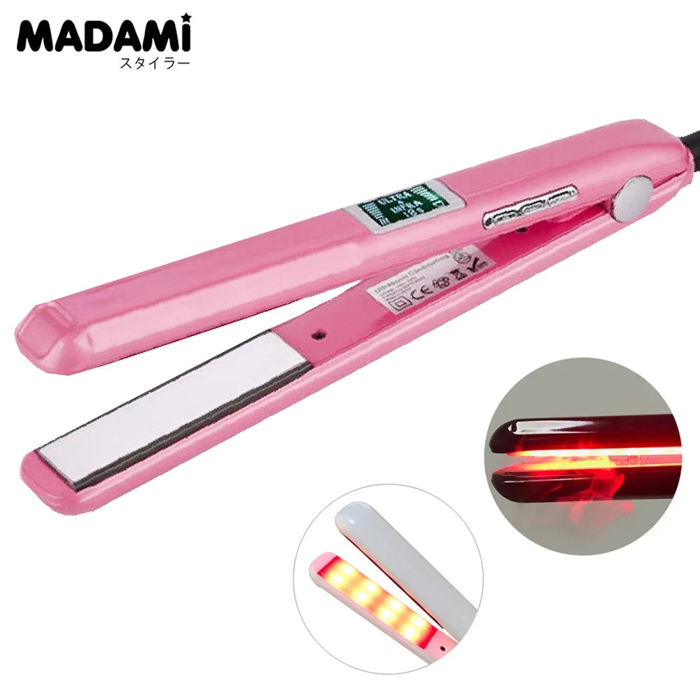 Professional Hair Care Iron Infrared Ultrasonic Cold Treatment Smooth Hair Flat Irons Recover Damaged Salon Tool 100-240V