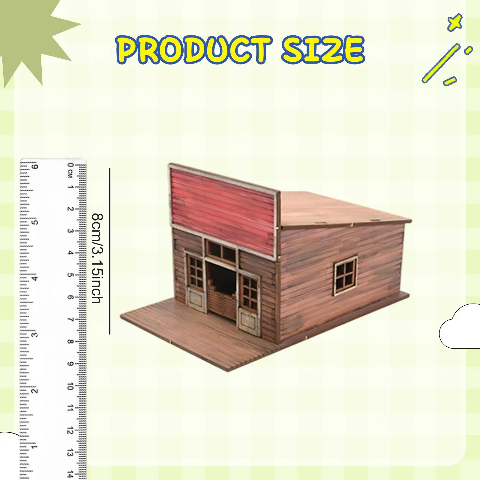 Kit modello di edificio cittadino 1/72 verniciabile, incompiuto, fai da te facile montaggio, modello di architettura in legno Puzzle in legno 3D