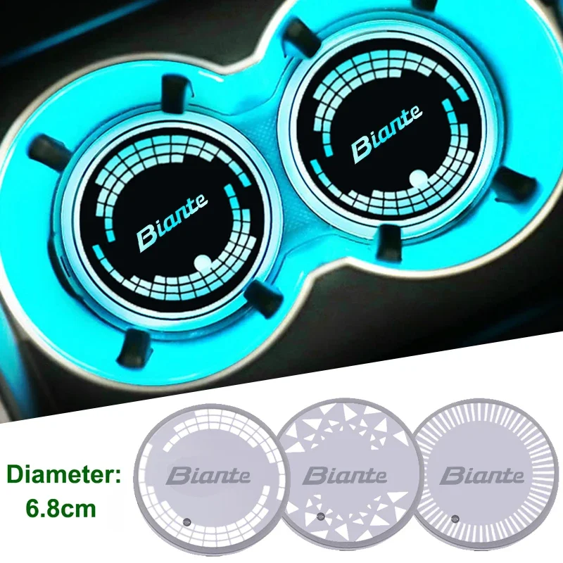 Color Change Car Drinks Holders for Biante Decorative USB Charging Coaster Pad Luminous Modified Non-slip Water Cups Mat