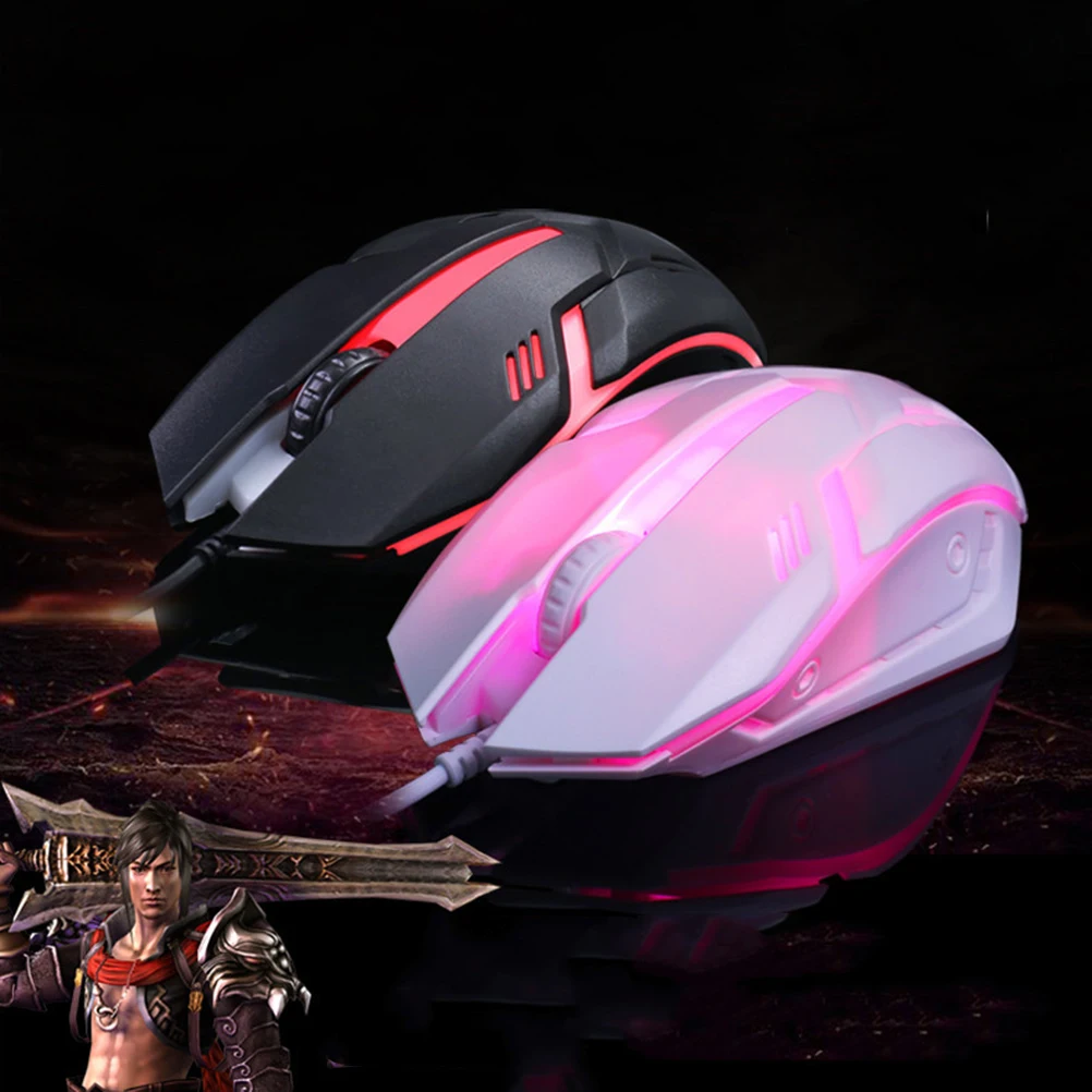 USB Wired White Backlit Gaming Mouse Ergonomic Long-Time Use Accurate Operation Computer Mouse for Home Dorm Laptop