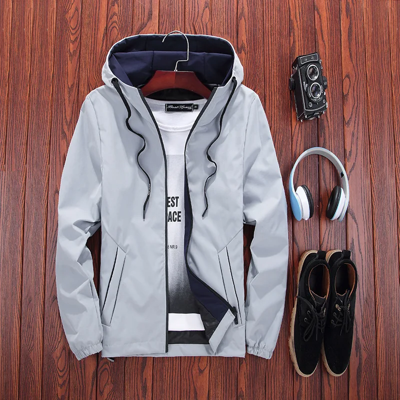 Men's Size M -5XL Clothes Spring Autumn Jackets Outerwear Casual Hoodies Coats Youth Hooded Jacket Male Overcoat MY622