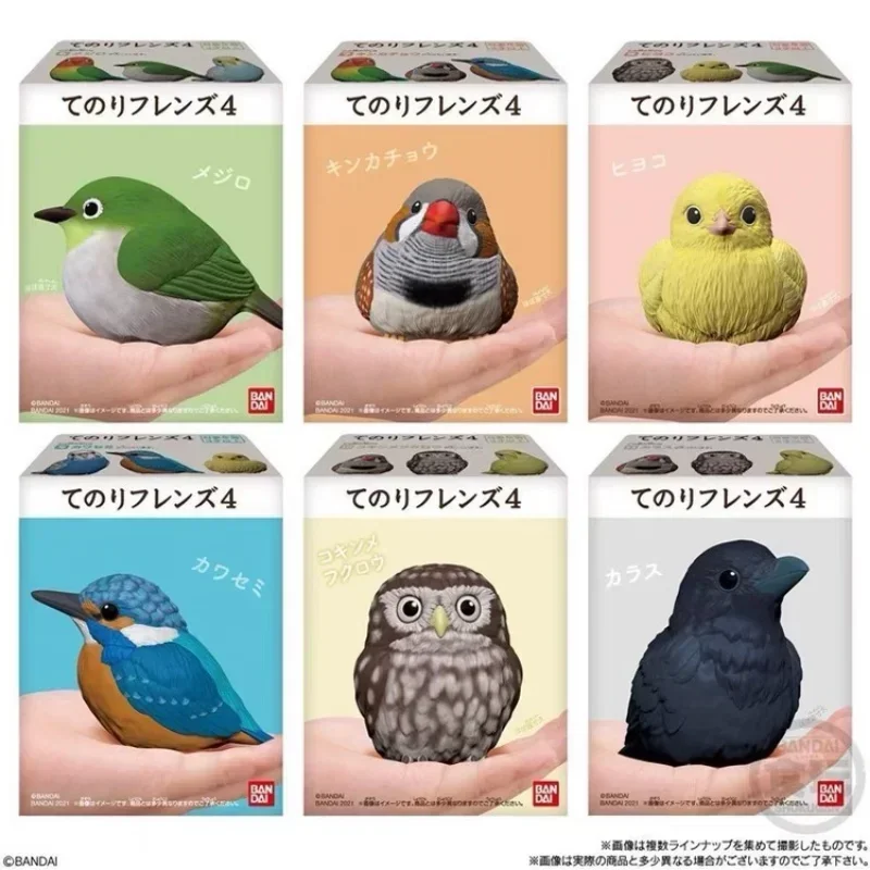 Bandai Original Gashapon Duck Parrot Crow Sparrow  Kingfisher Owl Shoebill Mini Bird Model Animal  Action Figure Decorations Toy