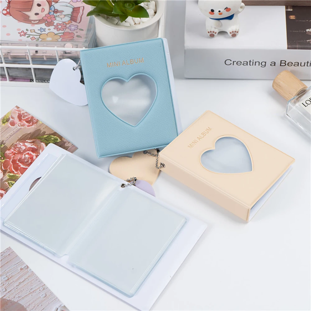 

Hollow Out Love Heart Photocards Collect Book Card Holder With Hanging Chain 3 Inch Solid Color Photocard Holder Korea Binder