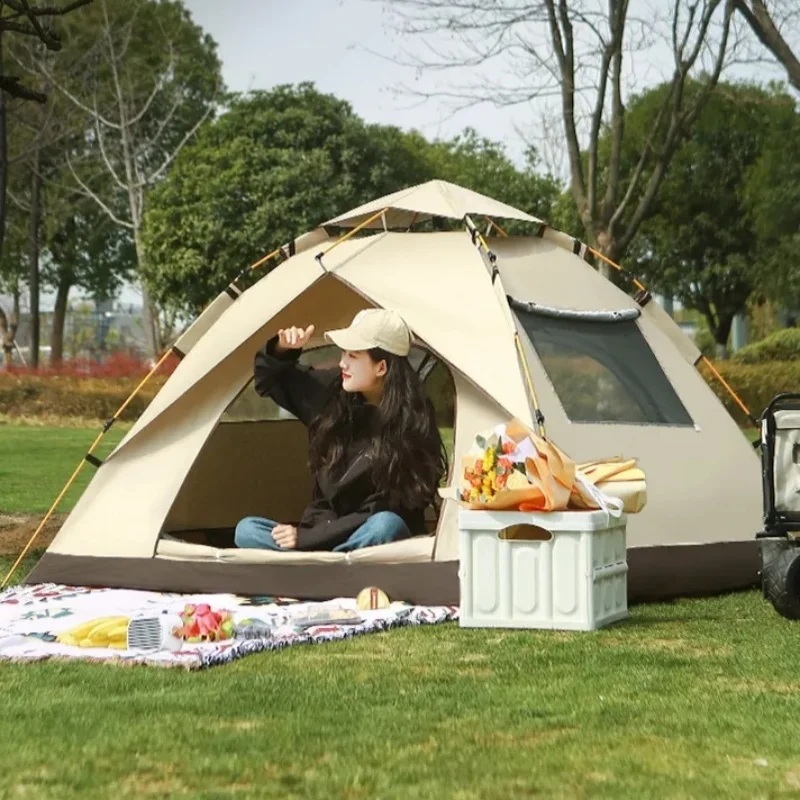 Tragbares Campingzelt, automatisch, aufklappbar, wasserdicht, einfache Einrichtung, kompakt für Outdoor-Aktivitäten, Strand, Picknick, Grillen, Familie, sofort
