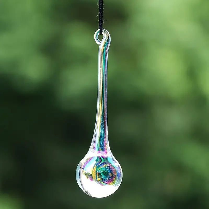 1 pc Glass raindrop Suncatcher, multi-colored crystal prism for chandeliers, gardens, Christmas trees, wedding decorations