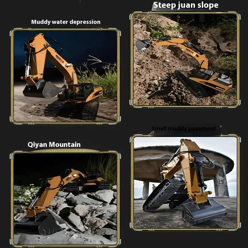 

2.4G RC Power Excavator Huina 580 Full Alloy Imitation Hydraulic 23CH Toy Car DIY Large Excavator 3 In 1 Boy Adult Holiday Gift