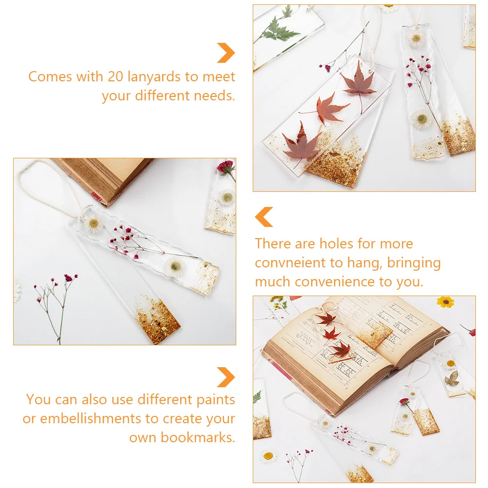 

1 set Silicone Bookmark Mold Diy Resin Bookmarker Casting Mould Irregular Diy Bookmark Mould With Lanyards For Gift