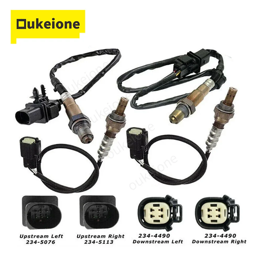 4Pcs Front Rear Oxygen Sensor Up+Downstream for Ford F-150 3.5L V6 Turbocharged 2011 2012 2013 2014 234-5076 234-5113 234-4490