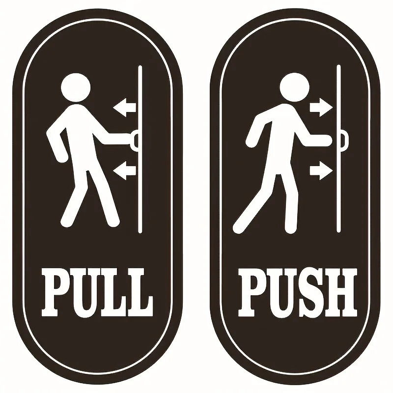 

6PCS push and pull signs for glass doors and other side doors, vertical decals are self-adhesive,