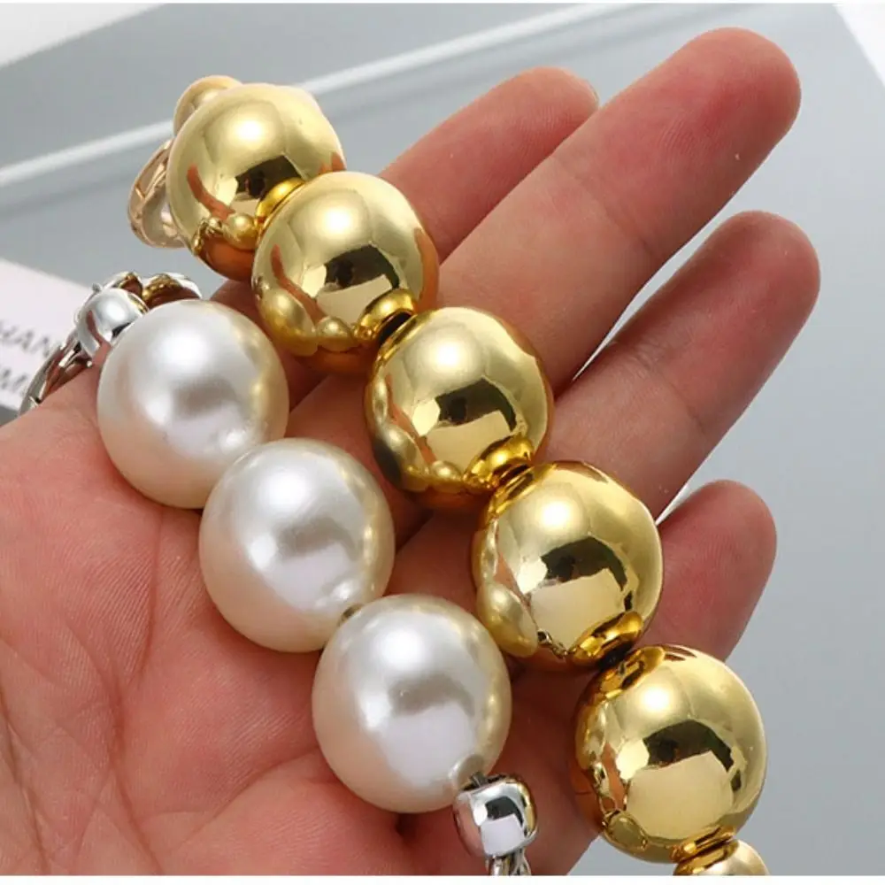 3 Colors Pearl Strap High Quality 20/18cm DIY purse Replacement Pearl Belt Shoulder Bag Strap