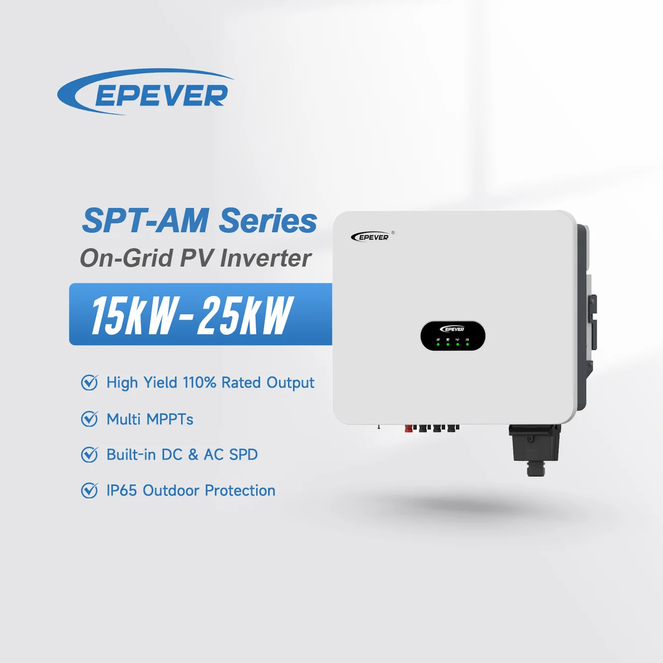 2026 new Ip65 15KW 20KW 25KW hybrid grid-connected solar string inverter SPT20KTL grid- three-phase inverter with 2 MPPT