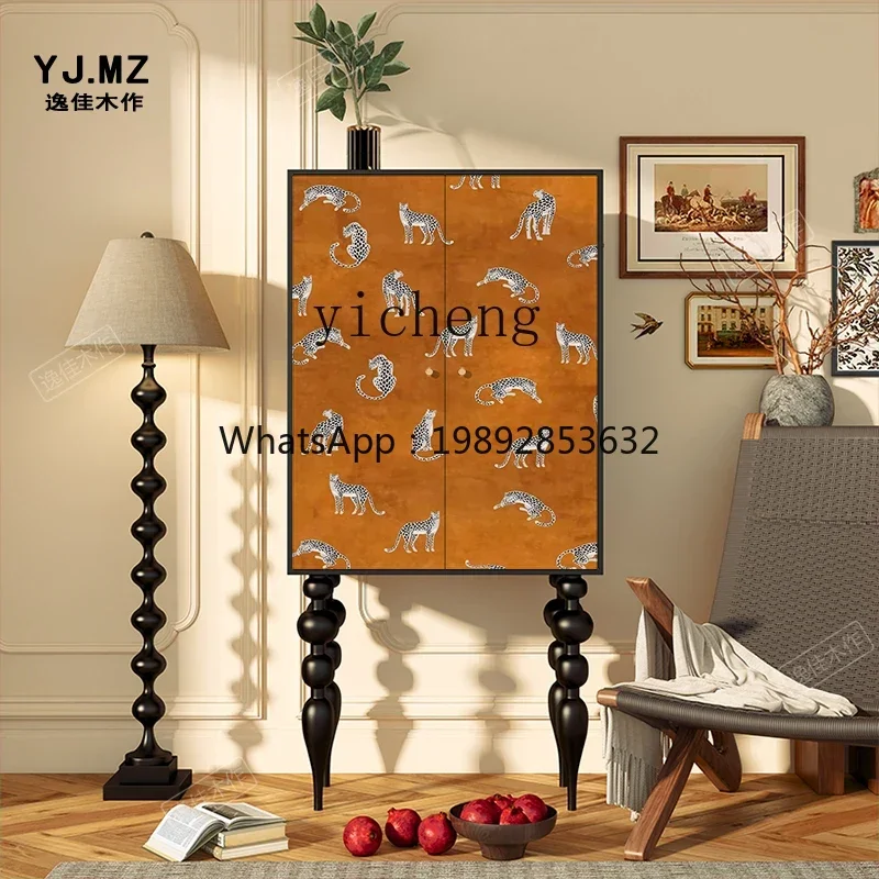 

XLL retro solid wood storage cabinet, living room TV cabinet next to chest cabinet, household bedroom, bedside storage cabinet